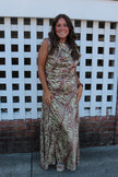 Satin Zebra Maxi Dress