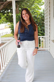 Flowy White Linen Pants