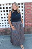 Navy Mixed Media Maxi