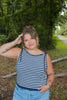 Navy/White Stripe Knit Tank