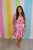 Ruffle Tulip Pattern Mini dress