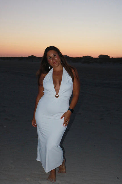 Ivory Halter Midi Dress