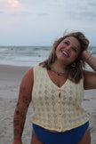 Yellow crochet vest