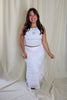 White Ruffle Maxi Skirt