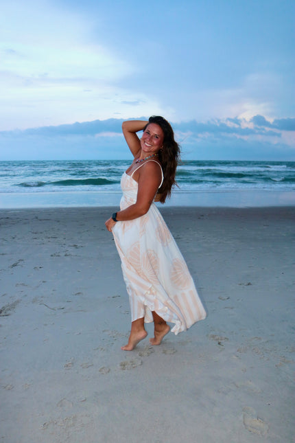 Neutral Seashell Maxi Dress