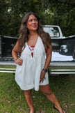 White Pleated Romper