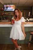 White Eyelet Mini Dress