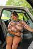 Cream/Red/Blue Boxy Tee
