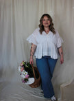 White Airy Collar Blouse