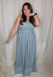 Green Striped Maxi Dress