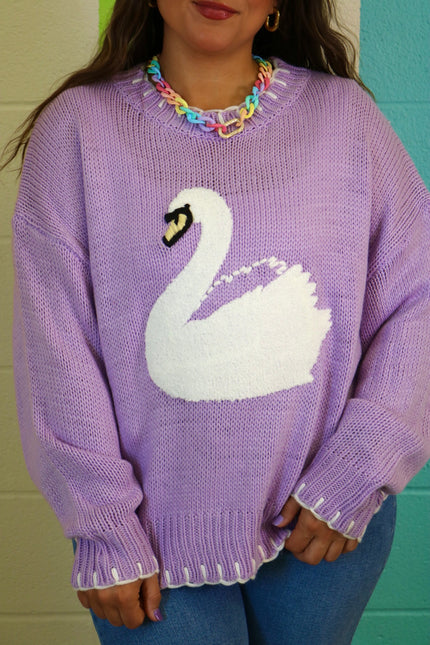 Lavender Swan Sweater