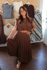 Brown Flowy Maxi Skirt