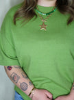 Green Short Sleeve Sweater