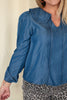 Denim Peter Pan Collared Top