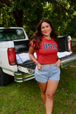 Red USA Baby Tee