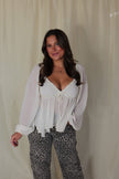 Ivory Ruffle Flare Blouse