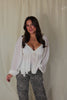 Ivory Ruffle Flare Blouse
