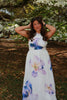 Floral Crisscross Halter Neck Maxi Dress