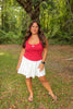Pleated White Mini Skort