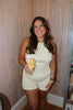 Yellow & White Gingham Scrunched Mini Short