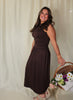 Chocolate Brown Cinched Midi Dress
