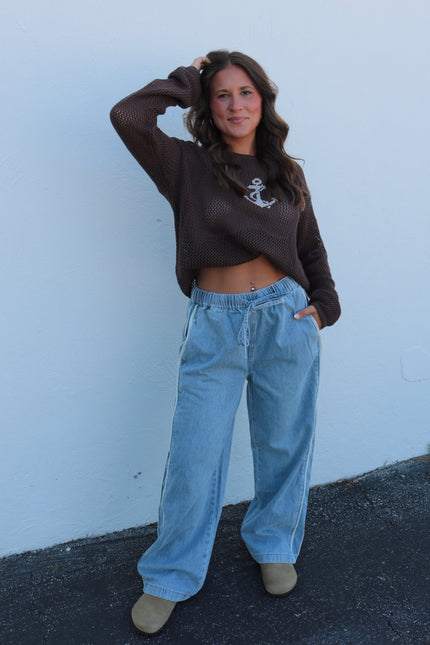 Denim Track Pants