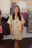 Funky Florals Denim Mini Dress