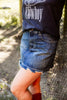 Dark Wash Denim Mini Skirt