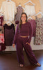 Dark Burgundy Barrel Pants