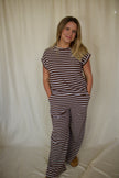 Chocolate Brown Striped Pants