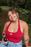 Red Flag Halter Top