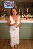White Martini Print Maxi Dress