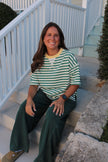 Hunter Green Striped Tee