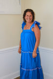 Royal Blue Scalloped Maxi Dress