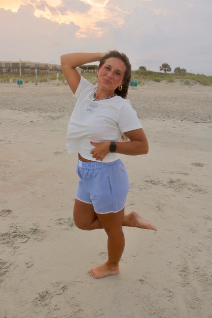 Royal Blue Gingham Shorts