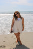 Cream Cotton Pleated Romper