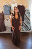 Brown & Black Polka Dot Maxi Dress