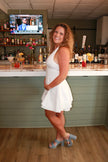 White Halter Neck Mini Dress