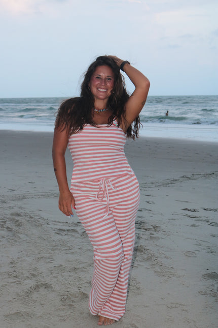 Terry Cloth Striped Tube Top