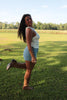 Denim Button Shorts