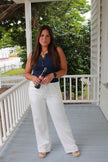 Flowy White Linen Pants