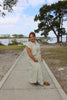 Olive/Cream Striped Maxi Skirt