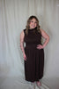 Chocolate Brown Cinched Midi Dress