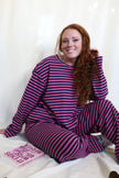 Pink/Navy Boxy Striped Long Sleeve