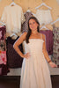 Cream Pleated Maxi Dress