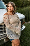 Crocheted Mini Dress with Shell Details