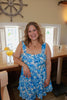 Delos Petals Royal Blue/ White Romper