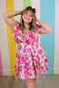 Ruffle Tulip Pattern Mini dress