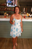 Light Blue Floral Mini Dress