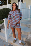 Brown & Blue Striped Tee